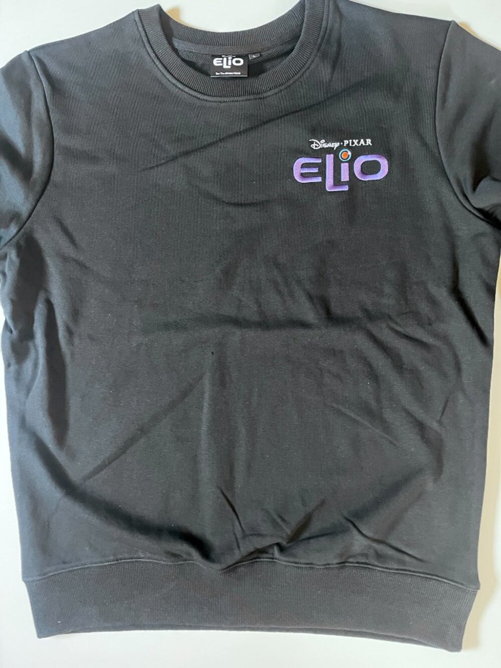 Disney Pixar ELIO Crew Sweatshirt Black Embroidered Logo Employee Promo Rare L
